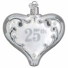 Old World Christmas Glass Ornament, 25th Anniversary Heart (With OWC Gift Box)