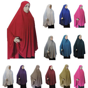 One Piece Muslim Women Prayer Hijab Long Scarf Wrap Shawl Amira Khimar Headscarf