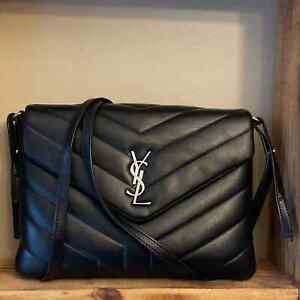 SAINT LAURENT Monogram Toy LouLou Flap Leather Crossbody Bag