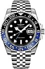 Time Warrior GMT Watch, Blue and Black Bezel, Men's Pro Diver Swiss Quartz Watch