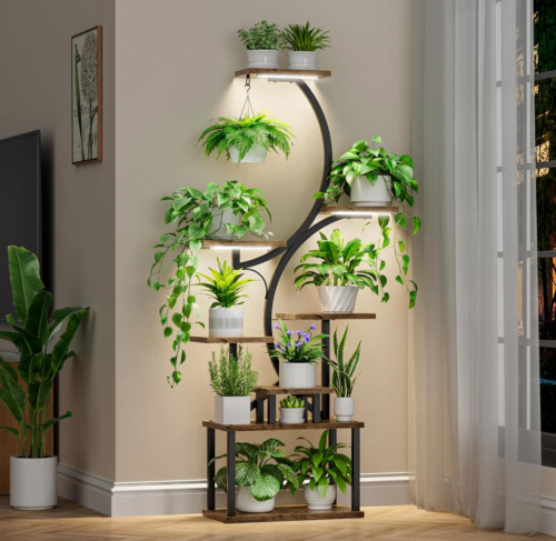 8-Tier Indoor Plant Stand with Grow Lights - 62