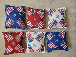 New ListingPrimitive Bowl Filler Flag Ornies Mini Fabric Pillow Tier Tray Decor 6 pc