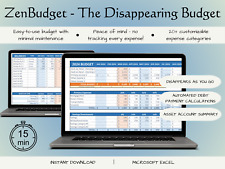 Simple Monthly Digital Budget Automated Excel Template