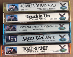 Lot of 5 Cassette Tapes - 70's Truckin' Songs - Truck Driving