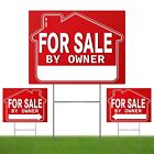 For By Owner Yard Sign 3 Pack 18 X 14 Double-Sided Yard Signs with Metal H