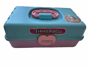 Tinkerbell Redbox Makeup Case Vintage 1991 Organizer Storage Box W/ Handle retro
