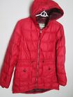 Eddie Bauer Down jacket parka M women red hooded ski winter warm puffer 550 Fill