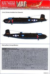 Kits World Decals 1/48 B-25G MITCHELL CANOPY & WHEELS PAINT MASK Italeri