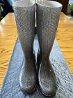 Ugg Boots Women 9 Shaye Tall Rain Pull On Rubber Cable Knit Print Comfort Winter