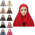Muslim Women Hijab Chiffon Instant Hats Shawl Pull On Scarf Headscarf Wrap Arab