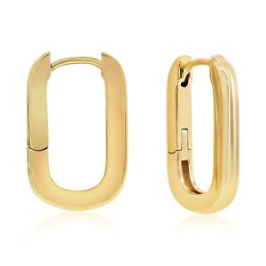 14K Yellow Gold Plated Hoop Earrings Unisex Dangle Earrings For Women
