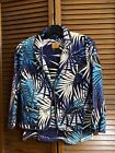 2 pc RUBY Rd Size 10 Lapel Jacket & Size S Top/Tee-Tropical Palm Leaves-NWOT