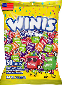 Chewy Candy  Original Variety Bag – Taffy Candy 50 Individually Wrapped Pieces-