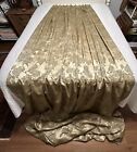Custom Pleated Drapery Panel Shimmery Brocade Floral 175” Long!!