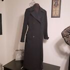 Vintage Gray Wool Maxi Coat DBL Breasted Overcoat NY & CO womens M/L USA
