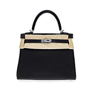 Hermès Kelly II Retourne 25 Veau Swift Noir Palladium Hardware Leather Handbags