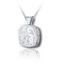 Sterling Silver Haida Wolf Cushion Funeral Cremation Urn Pendant w/Chain