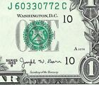 1963B One Dollar Barr Note $1 GEM Uncirculated Consecutive = AKA BARR NOTE =