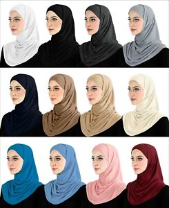 Lot of 12 Two  piece cotton Amira Hijab Women's Headscarf Wrap Shawl Islamic