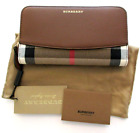 Burberry Elmore Wallet House Check Derby Zip Around New