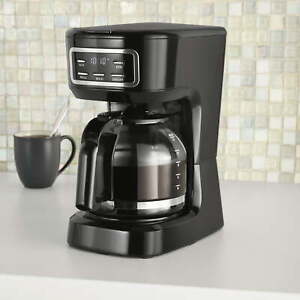 Mainstays 12 Cup Programmable Coffee Maker, 1.8 Liter Capacity, Black