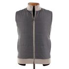 Luciano Barbera NWT Wool / Silk / Cashmere Vest Size 54 (XL US) In Gray & Beige
