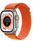 Apple Watch Ultra 49mm Silver Titanium Case with Orange Loop (GPS + Cellular)...