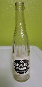 Rare Vintage Antique Soda Pop Glass Bottle Mission Beverages Naturally Good Cali