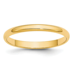 14k Yellow Gold Wedding Band Half Round Ring