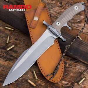 Rambo Licensed Last Blood Sylvester Stallone Hunting Fixed Blade Bowie Knife