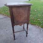 Antique Wood Smoking Stand with Cabinet