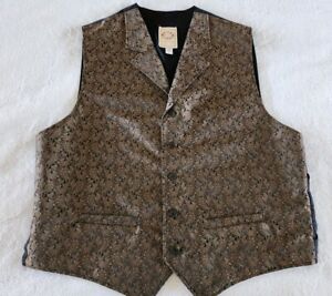 Wah Maker Mens Brocade Frontier Clothing Vest Made In U.S.A Size Large Paisley