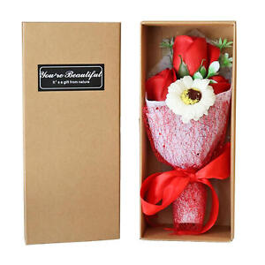 1* NEW Valentine's Day Wedding Decor Scented Soap Flower Bouquet With Gift Box