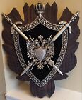 New ListingVINTAGE COAT OF ARMS SHIELD MEDIEVAL RUSTIC CABIN TAVERN WALL PLAQUE 20