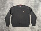 American Living Sweater Men Medium Black Long Sleeve Knit Eagle Logo Pullover