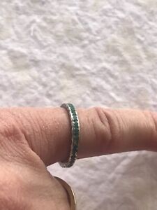 Vintage Estate Old Pawn Turquoise Silver Ring Size 8