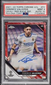 2021-22 Topps Chrome UCL Federico Valverde Red Wave Auto /5 #CA-FV Real Madrid
