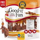 Good'n'Fun Triple Flavored Rawhide Kabobs for Dogs - 12oz | 18 Count Treat Pack