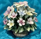 Vintage EXCELLENT Porcelain Capodimonte Flowers in Basket Sculpture