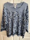 CD DANIELS Plus Size 2X Pullover Top with Shades of Blue