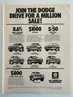 Dodge Drive For A Million Sale! Vintage 1985 Print Ad