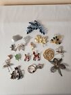 Brooch/Pins Lot  of 18 Vintage, Assorted, Animals, Leaf, Styles, Most Unsigned