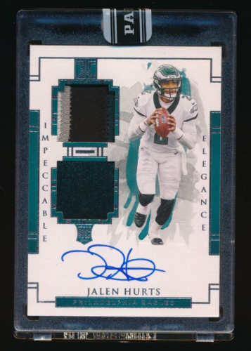 2020 Panini Impeccable Jalen Hurts Signed RPA Patch 1 of 1 Black Box RC