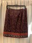 Vintage Talbots Silk Wrap Skirt In Deep Purple with Paisley design Size 12