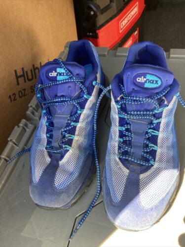 Nike Air Max 95 Dynamic Flywire Shoes Game Royal Blue 599300-444 Size 10.5