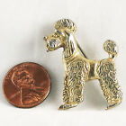 Vintage Poodle Dog Pin Goldtone Brooch Signed