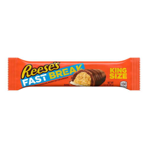 Reese's Fast Break Milk Chocolate Peanut Butter and Nougat King Size Candy Ba...