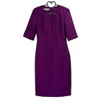 Hobbs Pencil Dress Womens Size 8 Purple Knee Length 1/2 Sleeve Smart Business
