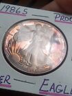 1986 S American Silver Eagle Proof .999 Fine Silver Rainbow Toning Ultra Cameo