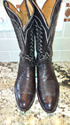 GUC Vintage Tony Lama Brown Calfskin Leather Cowboy Boots US Size 11 1/2 D (Men)